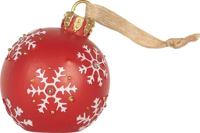 Image de Clayre & Eef Pendentif de Noël Boule de Noël Ø 12x14 cm Rouge Plastique