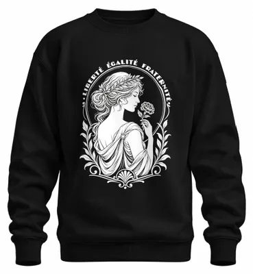 Produktbild von Liberté Égalité Fraternité Frankreich Statement Sarkasmus Sweatshirt Pullover, Schwarz, S