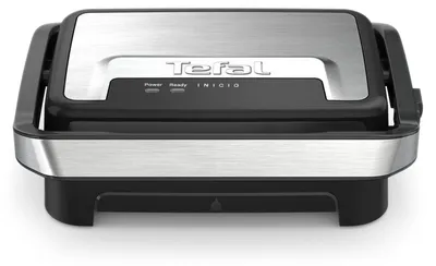 Produktbild von Tefal Inicio Compact , Paninitoaster & Grill, Antihaftbeschichtete Grillplatten, GC270D, Schwarz, Edelstahl, Rechteckig, Feuerrost, 230 x 145 mm, 1 Zone(n), Scharnier