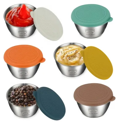 6 Salatdressing-Behälter 70 ml Edelstahl luftdicht