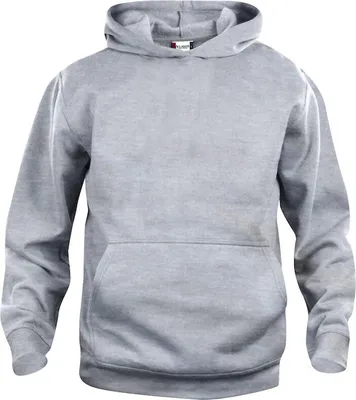 Produktbild von Basic Kapuzenpullover für Kinder Junior mit Kängurutasche und Kapuze ohne Kordelzug