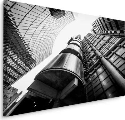 Produktbild von Fabelhafte Canvas LEINWAND BILDER 100x70 cm XXL Kunstdruck Wolkenkratzer Stadt Gebäude