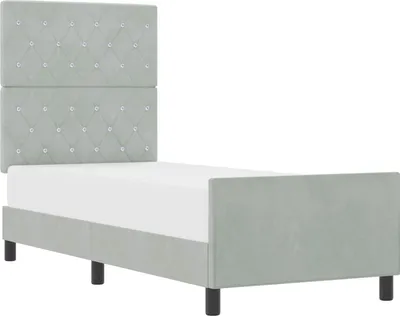 Obrázok produktu pre Posteľ s pružinovým rámom Svetlosivá 80 x 200 cm Zamat