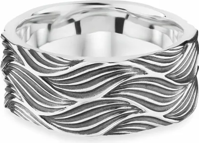 Produktbild von cai Ring 925/- Sterling Silber oxidiert Wellen