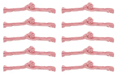Chinesische Knopfverschlüsse, 10 Paar, Satin, 95 x 13 mm, Koreanisches Rosa