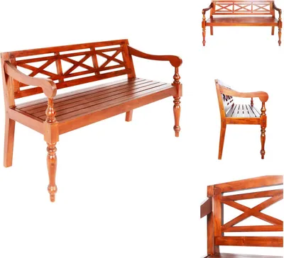 Obrázok produktu pre vidaXL Lavica Batavia tmavohnedá 123 cm z masívneho dreva mahagón - Komody a lavice do predsiene
