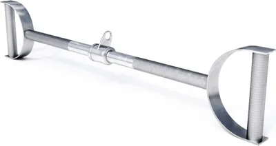 Produktbild von GORILLA SPORTS® Latzugstange - Hufgriff, mit Drehgelenk, 76 cm Lang, bis 200 kg Belastbar, gerändelt, aus Chrom - Trizepsstange, Gerade Stange, Kabelzuggriff, Bizeps Trizeps Stange, Krafttraining