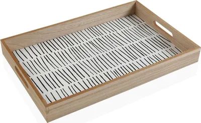 Produktbild von Versa New Lines MDF-Snack-Tablett aus Holz (30 x 5 x 45 cm)