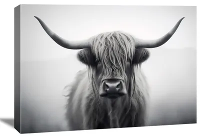 Produktbild von 4063 Highland Rind Leinwandbild 80x60 cm
