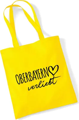 Produktbild von Huuraa Jutebeutel Oberbayern verliebt 10 Liter Yellow Baumwolle Tasche Geschenkidee