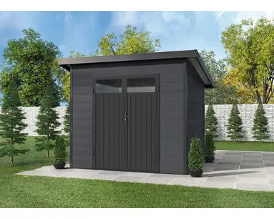 Produktbild von Gartenhaus Finnhaus WPC-Modern B inkl. Geräteraum, Dachrinne 240 x 200 cm anthrazit