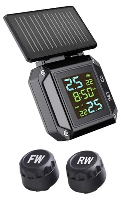 Zdjęcie produktu dla Monitorowanie ciśnienia w oponach, ostrzeżenia w czasie rzeczywistym, wyświetlacz LCD zasilany energią słoneczną, model M04 (zewnętrzny)