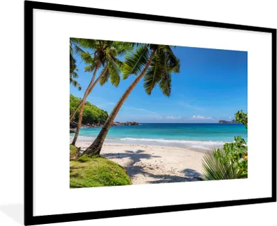 Produktbild von MuchoWow® MuchoWow® Gerahmtes Poster Strand - Meer - Palmen - Sonne 90x60 cm - Poster mit zchwarzem Bilderrahmen - Wanddekoration - Fotos