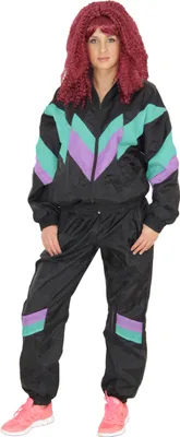 Produktbild von 80er Jahre Premium Trainingsanzug für Damen, Größe:S