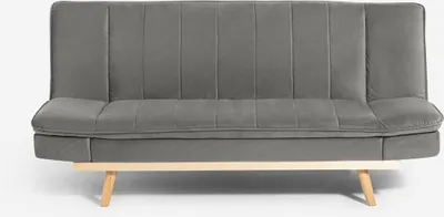 Produktbild von Schlafsofa 2-Sitzer mit verstellbarer Rückenlehne aus Samtstoff Skata - Grau