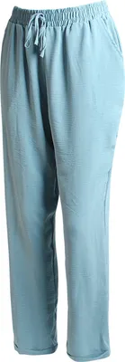 Produktbild von topschuhe24 3091 Damen Weite Hose Stoffhose Freizeithose, Farbe:Blau, Größe:M/L