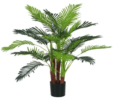 Produktbild von HOMCOM Künstliche Palme 100cm Kunstpalme mit 27 Palmenwedel Groß im Topf