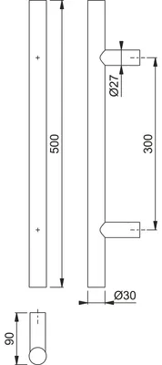 Türgriff E5011, 500 mm, Edelstahl, matt
