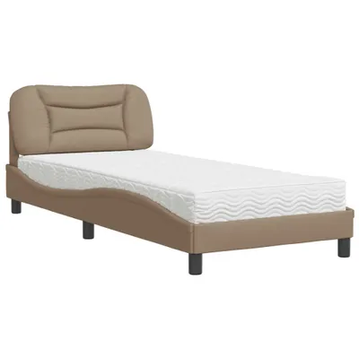 Produktbild von vidaXL Bett mit Matratze "Hvar" Cappuccino-Braun 90x190 cm Kunstleder