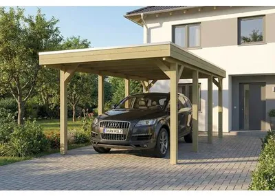 Produktbild von Einzelcarport SKAN HOLZ Friesland inkl. Pfostenanker, EPDM Folie 320 x 555 cm kesseldruckimprägniert