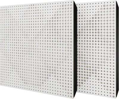 Obrázek produktu pro Balení po 2 kusech – akustický panel s sametovým potahem a montážní sadou | 50 x 50 x 5 cm | Absorpce, difúze, odraz a zvuková izolace | [WILDS – bílá|bílá]