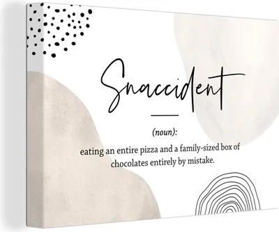 Produktbild von OneMillionCanvasses® - Leinwandbilder - 140x90 cm, Sprichwörter - Snaccident - Zitate - Wörterbuch - Snaccident Definition, Wandbilder Kunstdruck Wanddekoration - Foto auf Leinwand