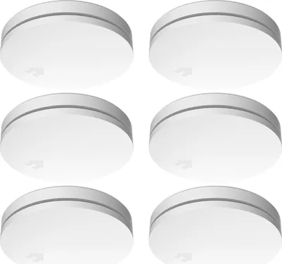 Produktbild von 6er Set 10 Jahres Design Rauchmelder extra flach, Rauchwarnmelder Höhe 2,3cm