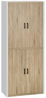 Immagine prodotto di Mobile Dispensa Cucina 4 Ante 80x40x182 cm in MDF Bianco e Legno