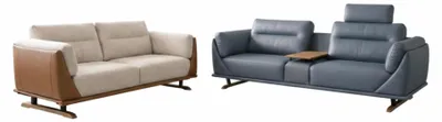 Productafbeelding van Woonkamer set: 3-zits bank, modern design, 2-zits fauteuil, wit