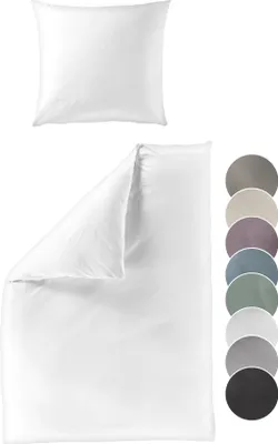 Produktbild von liebling - Satin Bettwäsche, weiß, 1 x Bettbezug 155 x 220 cm + 1 x Kissenbezug 40 x 80 aus 100% seidig weicher Baumwolle