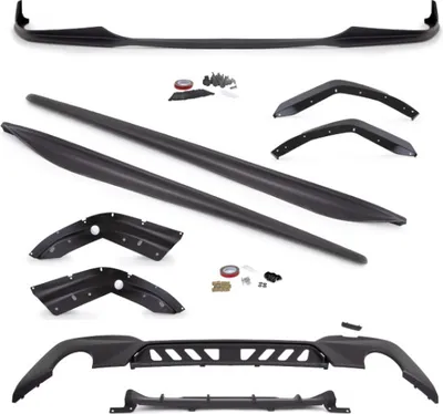 Produktbild von Set Sport-Performance Spoiler+Diffusor+Seitenschwelleransätze Schwarz Matt für den BMW 3er G20 G21 M-Paket ab 2019