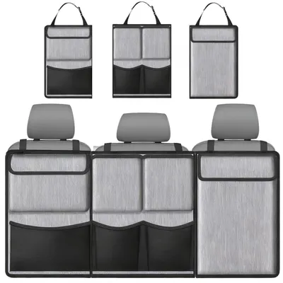 Image de Organisateur de coffre de voiture, gris, 100x45 cm, étanche, pliable avec fermeture velcro