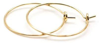 Produktbild von Vintageparts Creolen 18K Goldbeschichtung Messing 19mm, 4 Stück