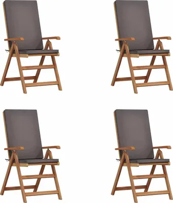 Zdjęcie produktu dla vidaXL Krzesło ogrodowe, 4 szt., brązowo-szare, 57 x 71,5 x 104 cm