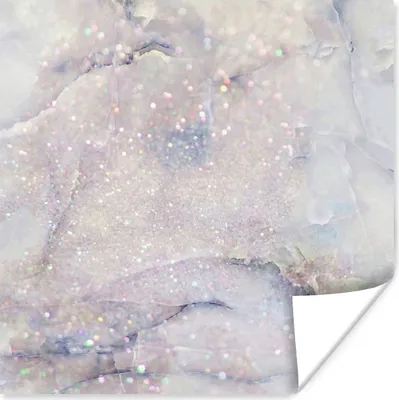 Produktbild von MuchoWow® Poster Marmor - Glitter - Blau 50x50 cm - Wohnzimmerdekoration