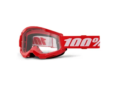 Productafbeelding van 100% beschermende bril, model STRATA 2, rood, met heldere glazen