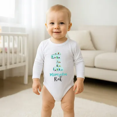 Produktbild von Bedruckter Body New Baby I have one Year - Geschenkpaket, Gr. 80 (9-12m)