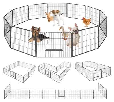Immagine prodotto di Gabbia pieghevole per cuccioli, con porta, adatta sia per interni che per esterni