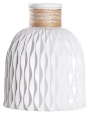 Produktbild von Nordische Vase, Kunststoffvase für Blumen, moderne geometrische Blumenvase für Wohnzimmer/Büro/Heimdekoration/Hochzeitsdekoration, Weiß