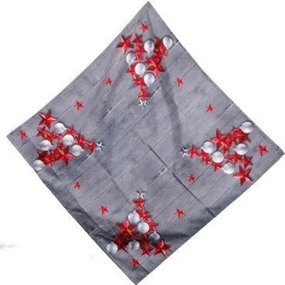 Produktbild von Tischdecke Weihnachten 80x80 wasserabweisend Tisch Decke Winter Deko Advent, Variante:Sterne_Kugeln (Motiv:Stern Kugeln)