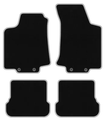 Immagine prodotto di Tappetini in moquette per Volkswagen Golf IV 1998-2002 (cabrio) – set 4 pezzi, nero/argento, su misura – Wielganizator CARLUX