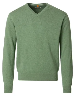 Immagine prodotto di REDMOND Maglia uomo casual manica lunga scollo a V comfort verde oliva M