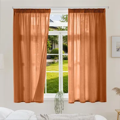 Imagen del producto de Cortinas semitransparentes de lino (35%) para sala de estar o dormitorio