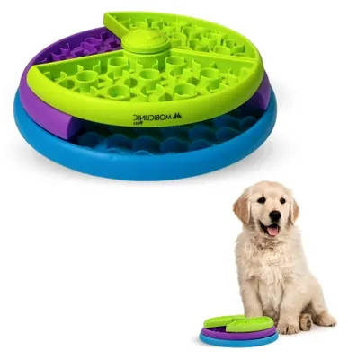 Produktbild von Interaktiver Fressnapf für Hunde, Antischlingnapf, 3 drehbare Ebenen, rutschfest, 26x26x7,5 cm, mentale Stimulation, leicht zu reinigen, robust, für Katzen und Haustiere