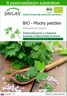 Obrázok produktu pre SAFLAX - BIO - Plochý petržlen - Petroselinum crispum - 600 Semená - S pestovateľským substrátom bez klíčkov