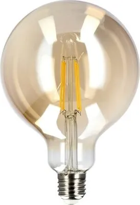 A close-up studio shot of a decorative LED filament light bulb.