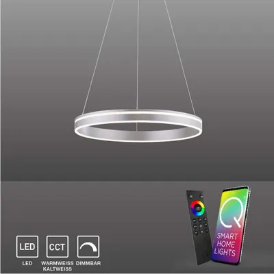 Produktbild von Paul Neuhaus LED Pendellampe CCT Q-Vito Ring Pendelleuchte Ring Works with Alexa, Fernbedienung silber Wohnzimmer, Esszimmer, Küche 8411-13, 8411-55, 8411-60