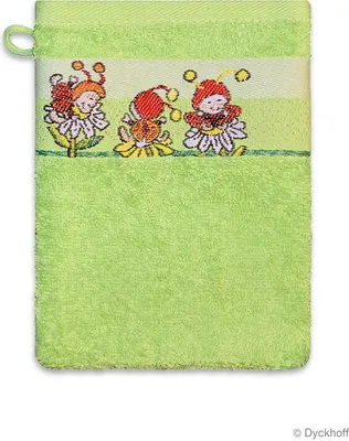 Produktbild von Dyckhoff Kinder Baby Frottee Handtuch Badetuch Käfer grün 16 x 21 cm Waschhandschuh
