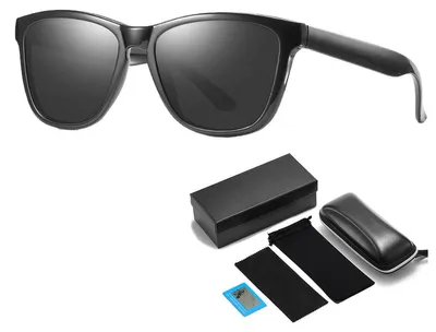 Produktbild von Polarisierte Sportsonnenbrille für Damen und Herren, zum Autofahren, Angeln, Radfahren und Laufen, mit Brillenetui, TAC+PC, Schwarz