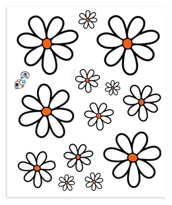 Obrázok produktu pre 4R Quattroerre.it 32103 Nálepka s motívom margarétok, 13,5 x 16 cm